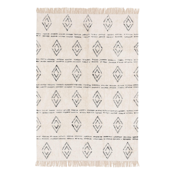benuta Waschbarer Baumwollteppich Naomi Cream Rauten 60006921-62101