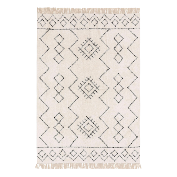 benuta Waschbarer Baumwollteppich Naomi Cream geometrisch 60006923-62101