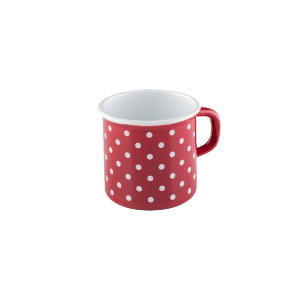 Riess Pünktchen Rot Topf mit Bördel 8cm 3/8L 0221-077