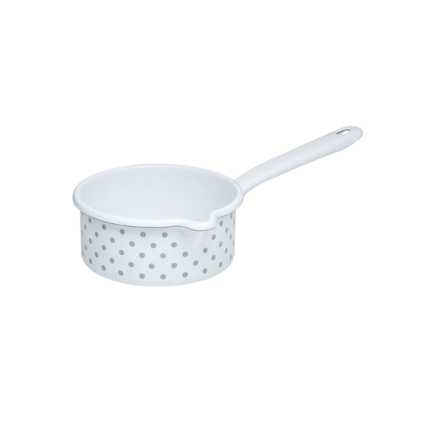 Riess Pünktchen Grau Stielkasserolle mit großem Ausguss 14cm 0,75L 0036-066