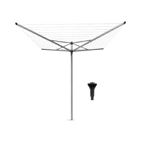 Brabantia Wäschespinne Topspinner 50m mit Kunststoff-Bodenhülse 310843