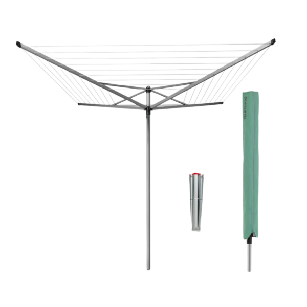 Brabantia Wäschespinne Topspinner 50m mit Bodenanker und Schutzhülle 310829