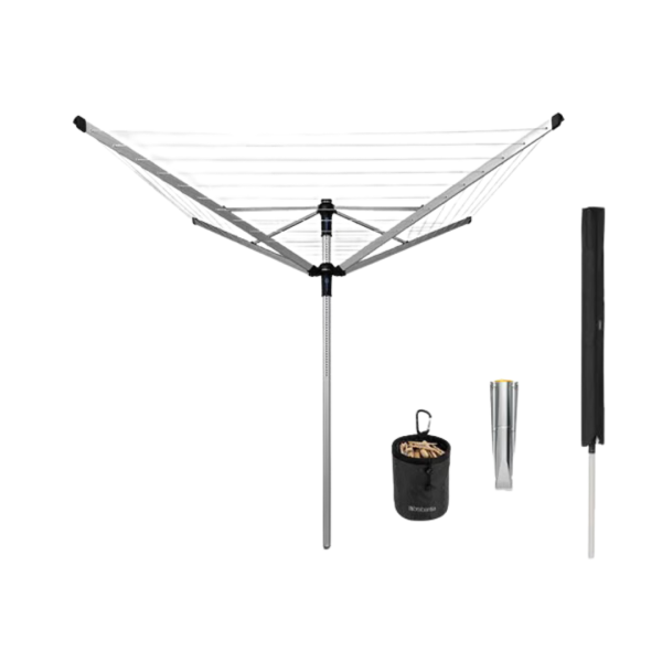 Brabantia Wäschespinne Lift-O-Matic Advance 50m mit Metall-Bodenanker 100246