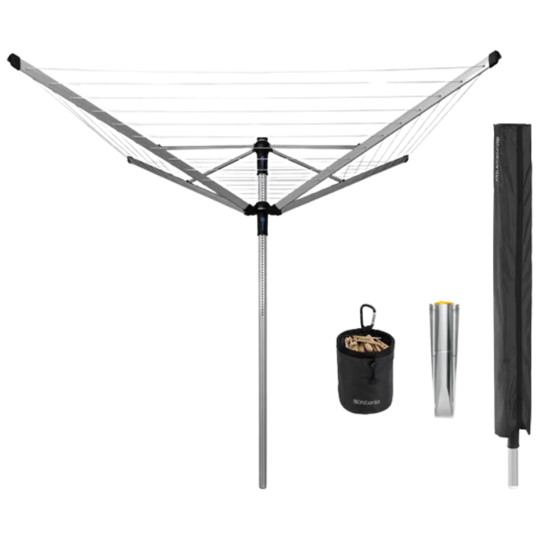 Brabantia Wäschespinne Lift-O-Matic Advance 60m mit Metall-Bodenanker 117145